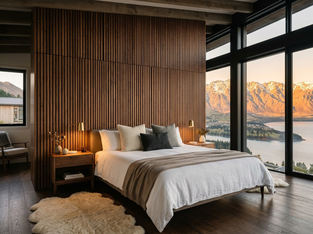 Herne Bay XL Walnut Acoustic Wall Panel — 270 × 110 cm